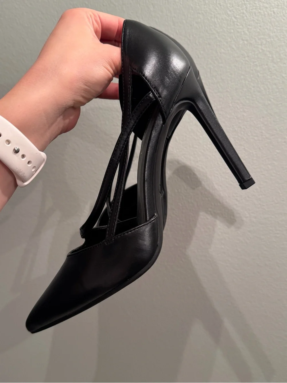 Nine West Black Pointed-Toe Strappy Stiletto Heels